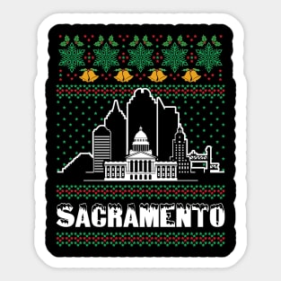 Sacramento California Ugly Christmas Sticker